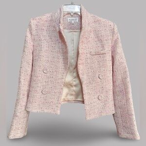 Heartloom Pink Tweed Jacket Size Medium EUC
